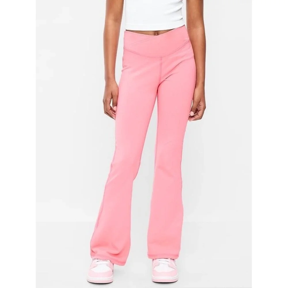 Old Navy High-Waisted PowerChill Crossover‎ Flared Leggings for Girls